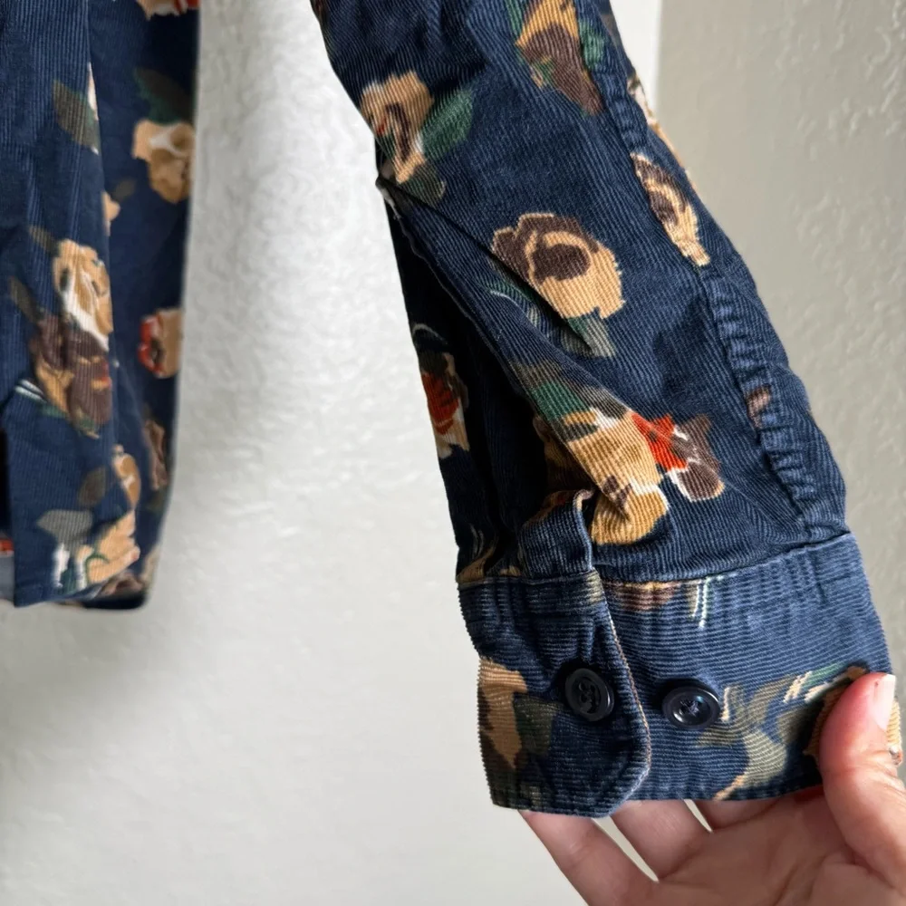 Express Men's Floral Print Corduroy Button-Down Shirt Size XL - Picture 3 of 6